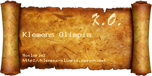 Klemens Olimpia névjegykártya